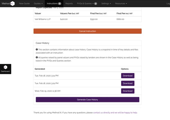 Case History Feature